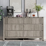 Maupvit Farmhouse 6 Drawers Dresser for Bedroom,55" Fluted Chest of Drawers with Storage Freestanding,Wooden Dresser TV Stand,Closet Clothes Storage Drawer Organizer for Living Room,Entryway,Hallway Maupvit