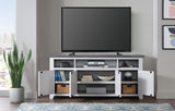 Martin Svensson Home Foundry 65" TV Stand, White Stain with Grey Top Martin Svensson Home