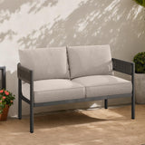 Gand Patio Outdoor Loveseat,Wicker Conversation Set with Thick Cushion for Porch, Garden, Yard Grand patio