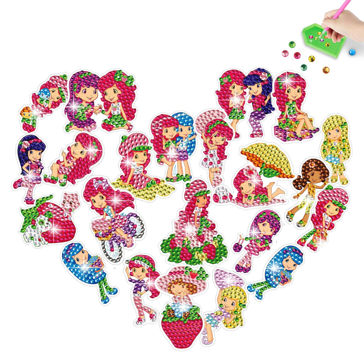 FLYSONG Diamond Art Kits for Kids Adults,DIY Cartoon Princess 22 Pcs Creative Diamond Art Stickers - Gem Painting Craft Mosaic Stickers by Number Kits (Cartoon Princess) FLYSONG