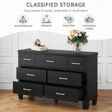 GarveeHome Dresser for Bedroom, 7 Drawers Modern Wood Dresser, 51" Wide Chest of Drawers Closet, Wooden Dresser Organizer with Metal Handle, for Bedroom, Living Room, Black GarveeHome
