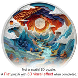 Wooden Puzzles for Adults, Wooden Cave Puzzles, Flat Puzzles with 3D Visual Effect When Completed, Christmas Birthday Gifts for Puzzle Lover, Wood Adult Puzzles (L-13.4 * 13.4in 300pcs) NABYSHOP