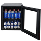 West Bend Beverage Cooler Refrigerator 15 Wine Bottle/60 Can Capacity, Glass Door, 17-Inch Wide Freestanding, Adjustable Thermostat Control, 1.6-Cu.Ft, Burgundy West Bend