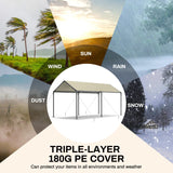 Outdoor Carport 10x20ft Heavy Duty Car Tent, Portable Garage Canopy Storage Shed, Car Shelter, All-Season Tarp Tent for Car, Party (Bg) Grezone
