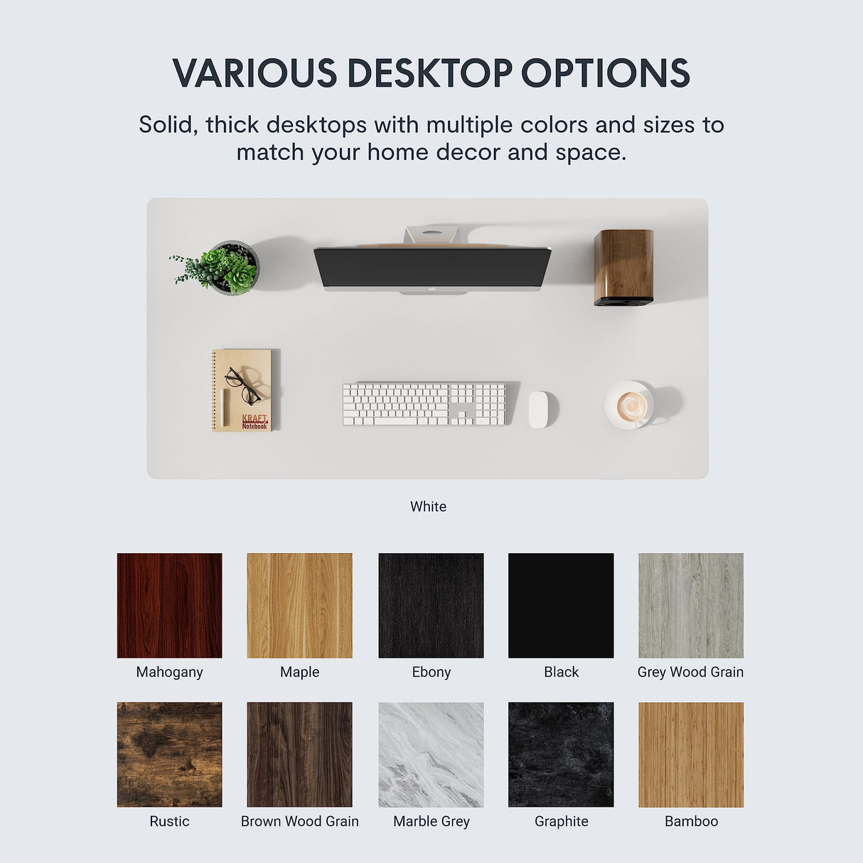 FLEXISPOT EC1 Electric White Standing Desk Whole Piece 55 x 28 Inch Desktop Adjustable Height Desk Home Office Computer Workstation Stand up Desk (White Frame + 55" White Top) FLEXISPOT