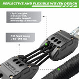 ‌XSTRAP STANDARD Heavy-Duty Block and Tackle Pulley System, 1000LB wCapacity, 5:1 Lifting Power, 50FT Rope Hoist with 2 Soft Loops for Garage, Hunting, Tree Cutting, Deer Hoist, DIY Attic Lift, Black XSTRAP STANDARD