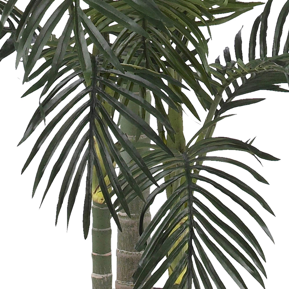 Nearly Natural 6.5FT Artificial Golden Cane Palm Tree, Fake Palm Tree with Three Realistic Trunks and 333 Lifelike Palm Leaves, Faux Palm Plant for Indoor Home Décor with Black Nursery Planter Nearly Natural