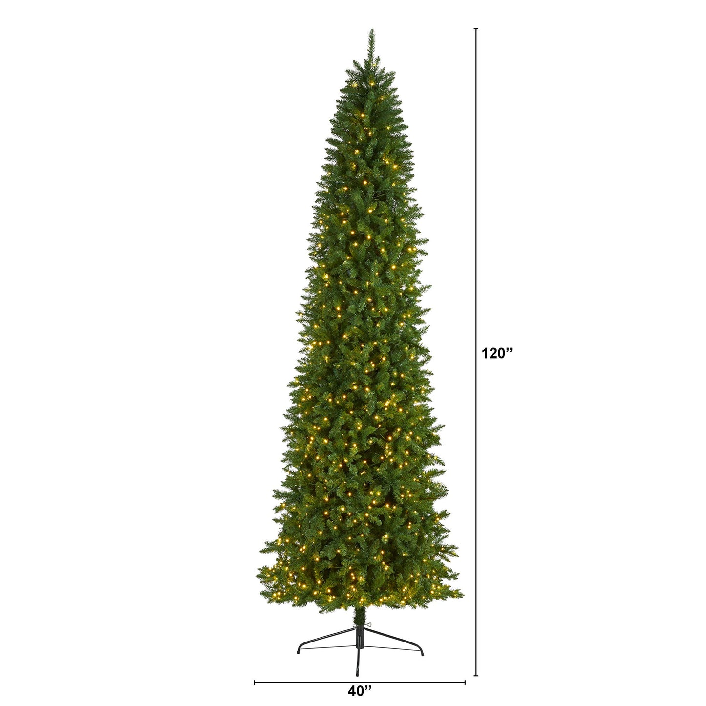 Nearly Natural 10ft. Slim Green Mountain Pine Artificial Christmas Tree with 800 Clear LED Lights