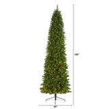 Nearly Natural 10ft. Slim Green Mountain Pine Artificial Christmas Tree with 800 Clear LED Lights Nearly Natural