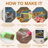 MEIYUDA Christmas Diamond Painting Kits for Adults, 5D Winter Train Diamond Art Kits for Beginners, DIY Gem Art Crystal Painting for Home Wall Decor and Present 12x12inch MEIYUDA