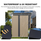 JUMMICO Metal Outdoor Storage Shed 5 x 3 FT Metal Shed with Lockable Door,Waterproof Garden Tool Shed Storage House for Backyard Patio Lawn, Brown JUMMICO