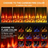 BOSSIN 36" Electric Fireplace with Mantel, 23 inch Electric Fireplace Insert, TV Stand Freestanding Heater with Remote Control Timer LED Flame for Living Room Bedroom,Faux Stone Gray BOSSIN