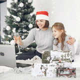 Vnaaem Forest Wrapping Paper 4 Watercolor Holiday Style Gift Wrap Paper Bulk Christmas Tree for Christmas Winter Wedding Baby Shower - 20 X 28 Inches 8 Folded Sheet Vnaaem