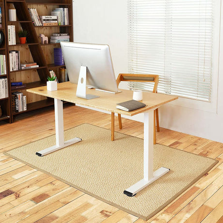 FLEXISPOT EN1 Bamboo Standing Desk 48 x 24 Inches Whole-Piece Curved Natural Bamboo Desktop Ergonomic Electric Sit Stand Up Desk Memory Controller (White Frame + 48" Bamboo Top, 2 Packages FLEXISPOT