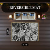 MontVoo Outdoor Rug with Led String Strip Lights 6x9ft Waterproof Outdoor Patio Rug Mat Reversible Plastic Straw Rug Outside Outdoor Rug for RV Camping Picnic Balcony Backyard Fairy Outdoor Decor MontVoo