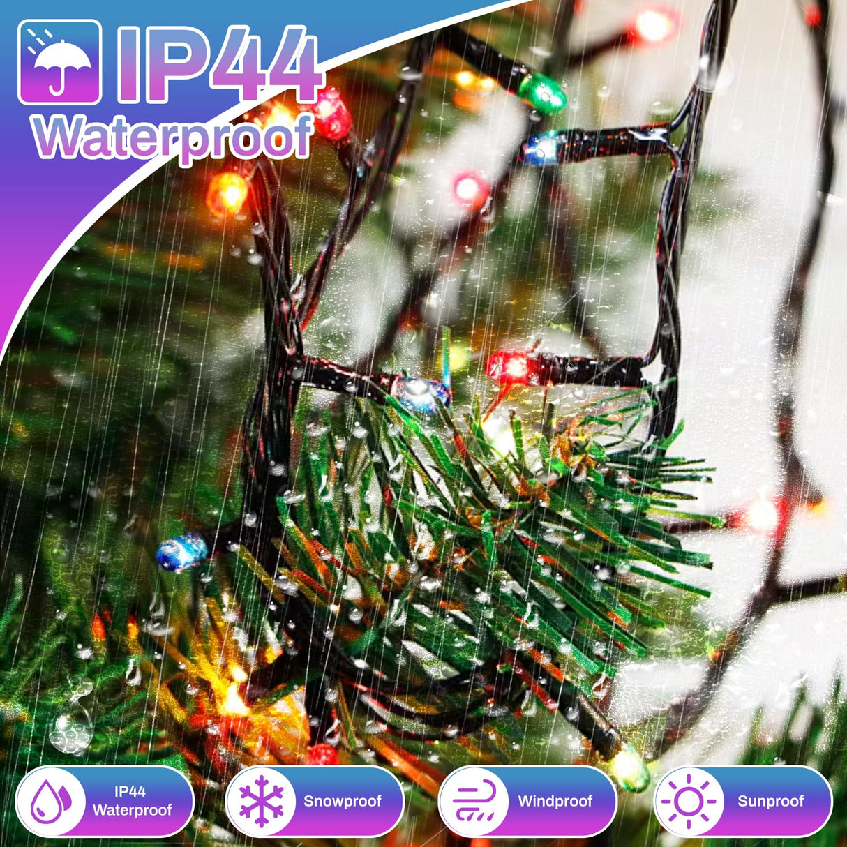 Christmas Lights 1000LED 66FT Waterproof Outdoor Christmas Lights Timer 8 Modes Twinkle Fairy Lights LED String Lights Indoor Christmas Tree Lights for Wedding Party Yard House Decor(Multicolour) JEAYYDSI