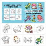 Ocean Scene: Coloring Book for Adults and Kids, Bold and Easy, Simple and Big Designs for Relaxation with Sea Animals Life (Thick Lined Bold & Easy Coloring) Tesitehi