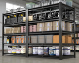 PrimeZone Heavy Duty Storage Shelves - 47" W X 18" D X 72" H Adjustable Wire Garage Shelving with Locking Connector, 5 Tier Metal Shelving Industrial Utility Rack for Warehouse, Basement, Black, 2Pack PrimeZone