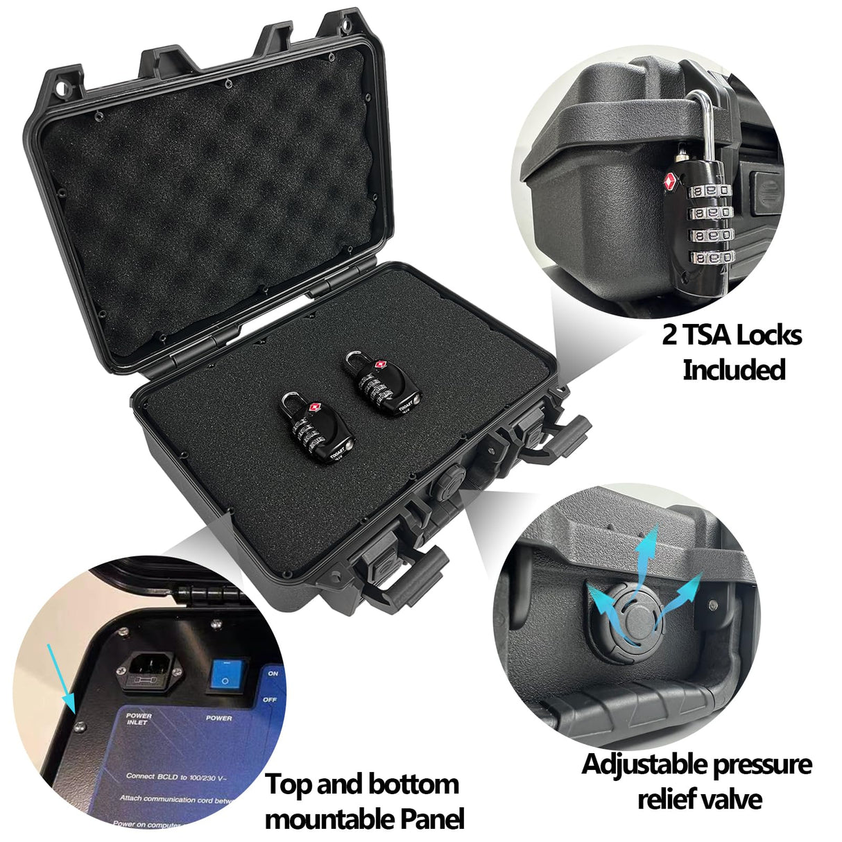 Handgun Case Lockable-Firearm Travel Pistol Case with 2 TSA Locks Included, Pistol Carrying Case Hard Shell, Waterproof Hard Gun Case for Pistol 12.6 x 9.41 x 4.42 Inches, Gun Storage Case with Foam LAFENLIN