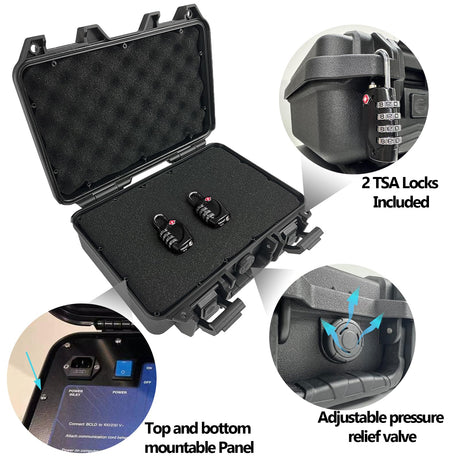 Handgun Case Lockable-Firearm Travel Pistol Case with 2 TSA Locks Included, Pistol Carrying Case Hard Shell, Waterproof Hard Gun Case for Pistol 12.6 x 9.41 x 4.42 Inches, Gun Storage Case with Foam LAFENLIN