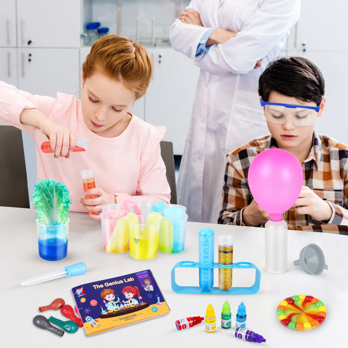 Science Kit for Kids,80 Science Lab Experiments,Scientist Costume Role Play STEM Educational Learning Scientific Tools,Birthday Gifts and Toys for 6 7 8 9 Years Old Boys Girls Kids Kuovei