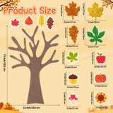 JAPBOR Fall Tree Crafts for Kids - 224PCS DIY Autumn Foam Stickers Art Craft Kit, Glitter Self Adhesive Tree Bulk, Make Your Own Thanksgiving Party Game Supplies for Home Classroom School Activities JAPBOR