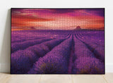 Purple Lavender Field Jigsaw Puzzle 1000 Piece, Sunset Landscape Scenery Nature Puzzles for Adults, Challenging Difficult Hard Impossible Puzzles BBOLDIN