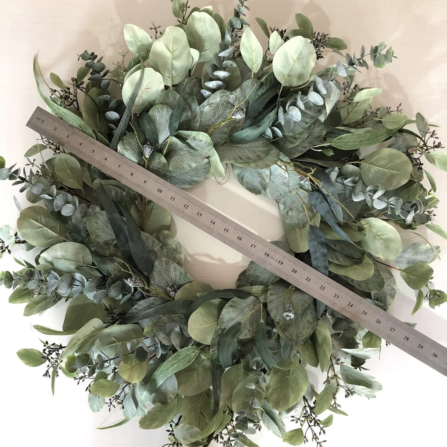 Easy Fine 26 Inch Artificial Eucalyptus Wreaths for Front Door for All Seasons,Spring Summer Fall Autumn Winter Christmas Wreath,Large Neutral Everyday Greenery Wreath,Home Wall Door Porch Decor