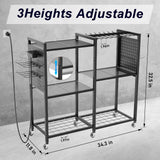 Goyappin 6-Tier Large Power Tool Organizer Cart with Charging Station, Heavy-Duty Garage Rolling Tool Cart with 6 Wheels, 8 Hooks & Adjustable Shelves, Holds 700LBS+ Goyappin