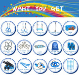 VOKSAFE 56' Weatherproof Ninja Warrior Hanging Obstacle Course Line Backyard Training Equipment Set for Kids, 12 Obstacles, Like Walking Line, Net, Swing VOKSAFE