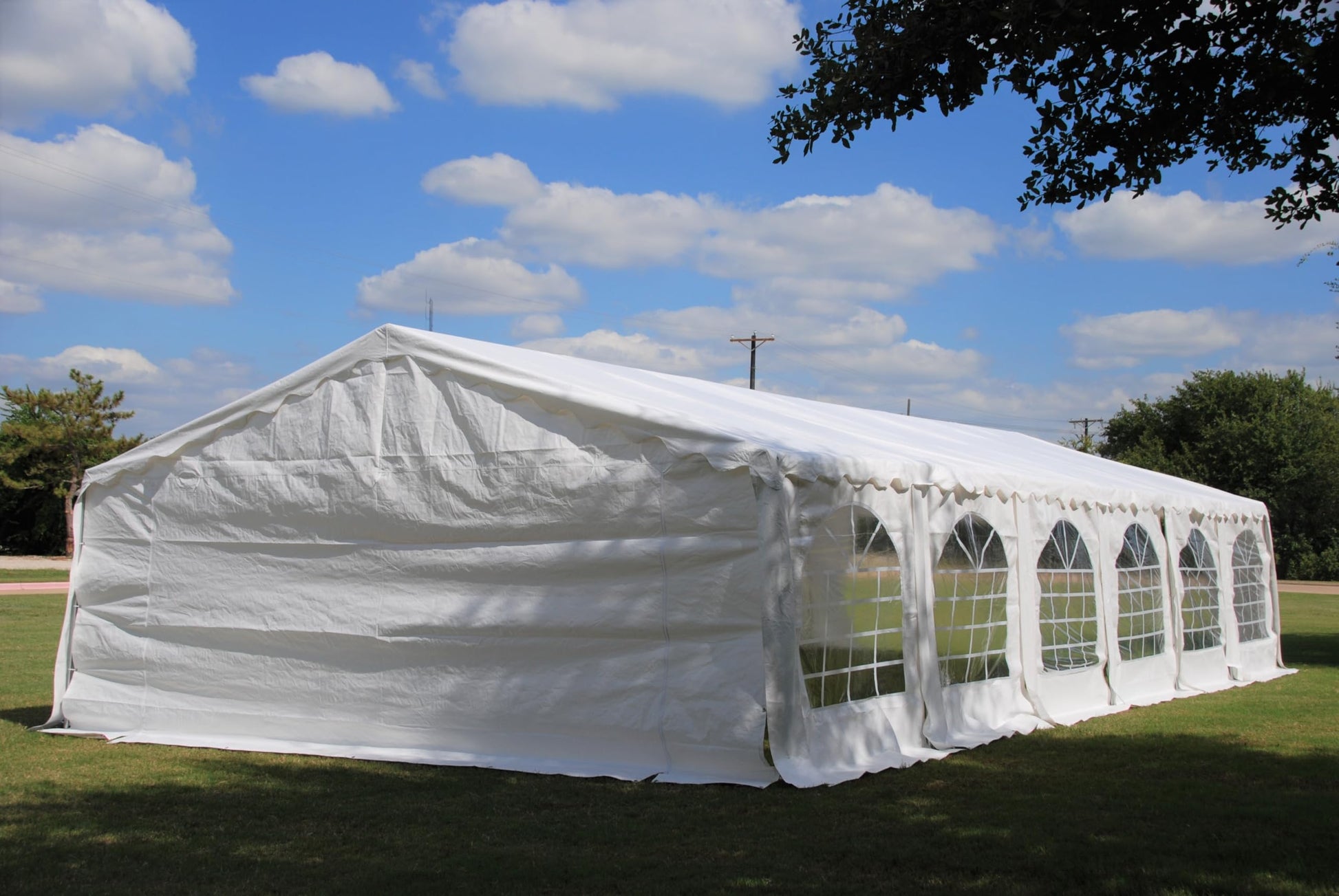 DELTA 40'x20' Budget PE Party Tent, Wedding Tent,Outdoor Event Canopy, Garden Shelter Gazebo,Outdoor Canopy, with Waterproof Top Cover, Removable Window Walls - WoodArtSupply