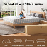 GTWMAT Full Size Mattress 8 Inch, Cooling Gel Memory Foam Mattress in a Box for Single Adult Cool Sleep Pressure Relief, Removable Washable Cover, Medium Firm Feel, CertiPUR-US Certified, Blue GTWMAT