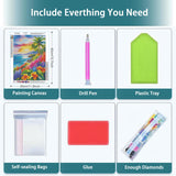 YIYIAH Seascape Diamond Painting Kits for Adults-Beach Diamond Art Kits for Beginners - DIY Full Round Diamond Dots -Gem Art for Gifts Home Wall Decor YIYIAH