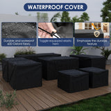 Amopatio Outdoor Patio Furniture Sets, 10 Pieces Wicker Patio Furniture, Outdoor Sectional Patio Couch Set with Ottoman, Patio Conversation Set with 44" Gas Fire Pit (Khaki) Amopatio