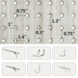 ALeesing 6 Panel Room Divider, 5.6Ft Pegboard Display Wood Folding Privacy Screens, Room Divider Peg Board Display Freestanding for Trade Show Craft Show Home Wall Organizer, Retro White ALeesing