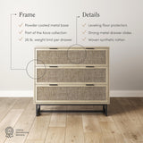 Nathan James Accent Storage Boho Modern Free Standing Buffet Sideboard Cabinet for Hallway, Entryway, Dining Living Room, 1 Dresser with 3 Drawers, Kova Dresser - Light Oak/Black Nathan James