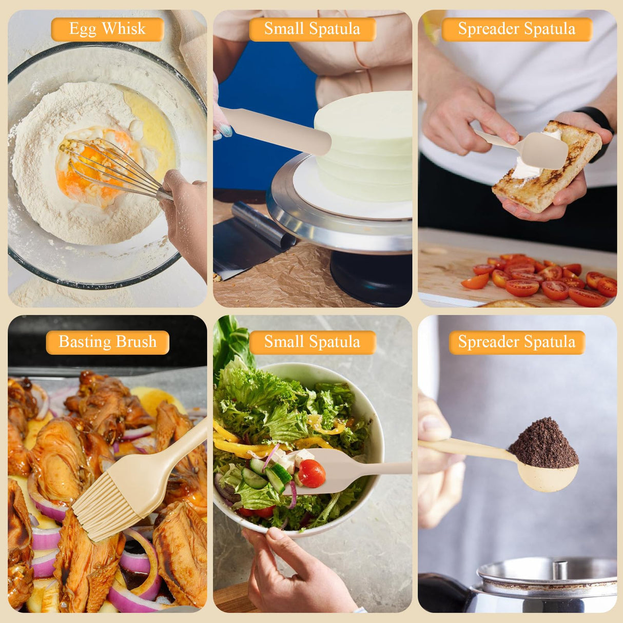 Mixing Bowls with Airtight Lids Set, 20 PCS Kitchen Gadgets Set, 6 Stainless Steel Bowls, 3 Grater Attachments, Non-Slip Silicone Bottoms, Great for Serving&Baking, Size 5, 4, 3.5, 2.1, 1.5, 1.1QT ENVTEK