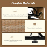 Outdoor Swivel Chair with Cushions, Large Wicker Egg Chair with Stand, 360° Rotation Patio Chairs with Metal Frame, Rattan Egg Chairs with Rocking Function for Balcony, Poolside, Natural Wicker FAROUCHE