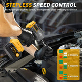 Qudodo 1000N.m 1/2" Impact Gun, 740ft-lbs 21V Cordless Impact Wrench with 2 x 4.0Ah Batteries 5 x Sockets, Power High Torque Pistolas llave De Impacto for Truck Car Mower Home Qudodo