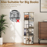 SUNMORY 4 Tier Rotating Bookshelf Tower, Revolving 360 ° Spinning Bookcase, Hexagonal Corner Book Shelf Storage Carousel, Vertical Rotate Turning Organizer Book Shelves for Living Room Office Bedroom SUNMORY