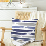 CaliTime Throw Pillow Cases Pack of 2 Cozy Fleece Abstract Geometric Texture Decorative Cushion Covers for Couch Bed Sofa Farmhouse Decoration 18 X 18 Inches Navy Blue CaliTime