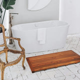 Utoplike Teak Bath Mat, Shower Mat Wood for Bathroom, (40"x18") Wooden Floor Mat Square Extra Large for Spa Home or Outdoor Utoplike