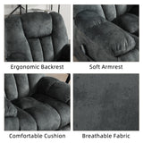 EBELLO 3 Pieces Recliner Sofa Furniture Set, Manual Recliner with Massage and Heat, Loveseat and Bonded 3 Seat Reclining Couch Set for Living Room, Green Grey EBELLO