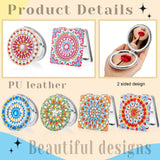 Kigley 12 Pcs Mandala Makeup Diamond Painting Mirror DIY Pocket Mirror Compact Diamond Art Kits for Adults Portable Crystal Magnifying Folding Purse Mirror for Beginners Women Man Crafts Kigley