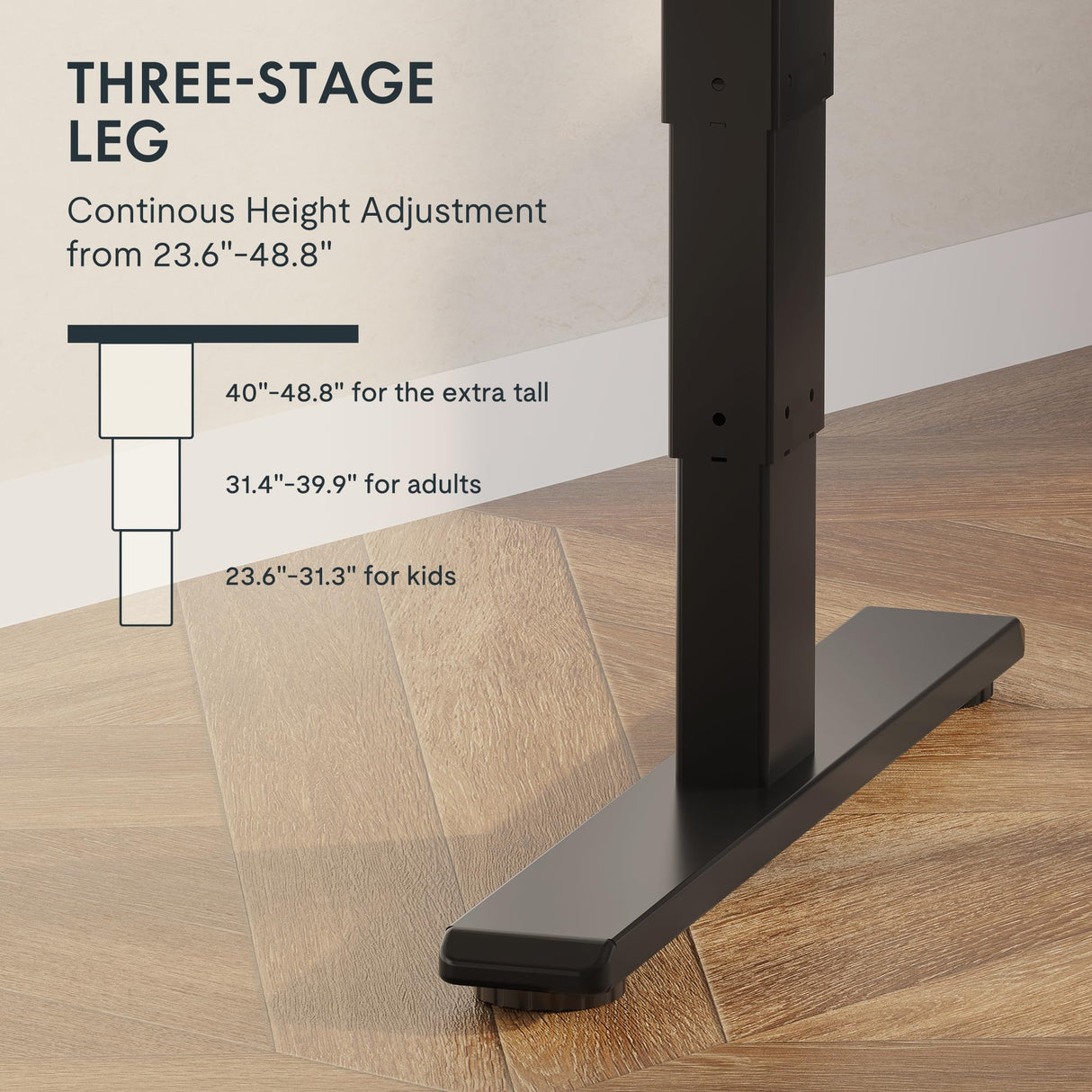 FLEXISPOT E6 Essential Standing Desk 3 Stages Dual Motor Electric 60x24 Inch Whole-Piece Board Height Adjustable Desk Electric Sit Stand Desk(Black Frame + Black Desktop, 2 Packages) FLEXISPOT