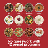 Hamilton Beach 12-in-1 Electric Pressure Cooker with True Slow Cook Technology, Sautés, Browns, Steams, Rice Function, Egg and More, 8 Quart Capacity, Stainless Steel (34508) Hamilton Beach