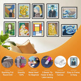 vidonio 10pcs Diamond Painting Kits,5D DIY Round Full Drill Diamond Painting Art Set of Famous Art Work Diamond Art Kits for Adults Beginners,Classical Art Diamond Kits for Home Wall Decor Gift vidonio