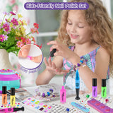 BATTOP Kids Nail Polish Set for Girls - Kids Nail Art Kit with Dryer & Fake Nail & Sticker & Water Based Nail Polish & Nail Art Pen - Idea Gifts for Girls Ages 6 7 8 9 10 11 12 BATTOP