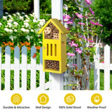 Bee House Bug Hotel & Butterfly House, Handcrafted Wooden Ladybug House, Natural Insect Habitat for Garden, Patio, or Yard, Durable Pine Wood, Attracts Pollinators, 10.4 x 5.5 x 3.2 Inches UUMENHA