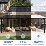 Jolydale Gazebo for Patio 12' x 20', Gazebo Pergola with Sloped Roof, Large Wall-Mounted Heavy Duty Awnings, for Backyard, Deck, Patio Jolydale